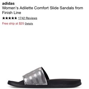 Brand New Silver Adidas Slides